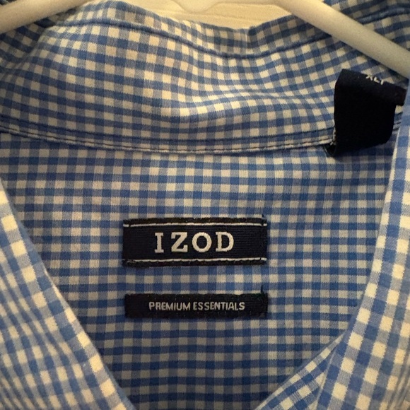 Izod Light Blue Gingham Men's Shirt - Picture 2 of 7